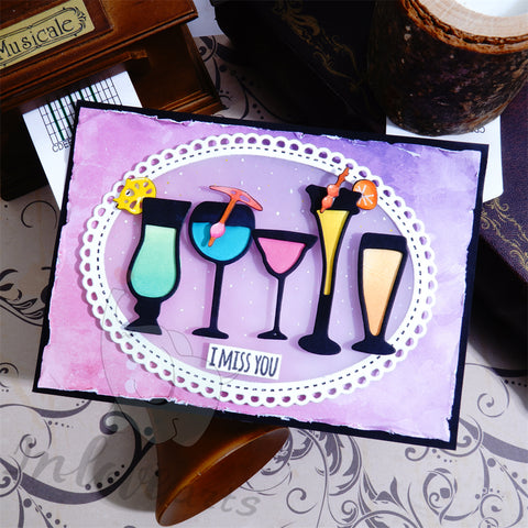 Inlovearts Different Cocktail Glass Cutting Dies