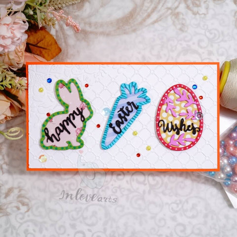 Inlovearts Easter Elements with Word Cutting Dies
