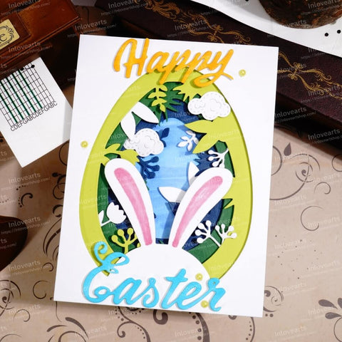 Inlovearts Egg Shape with Bunny Ear Cutting Dies