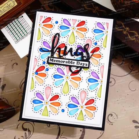 Inlovearts Eight-petal Flower Background Board Cutting Dies