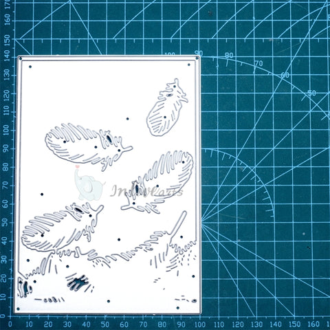 Inlovearts Feather Background Board Cutting Dies