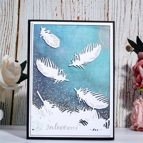 Inlovearts Feather Background Board Cutting Dies