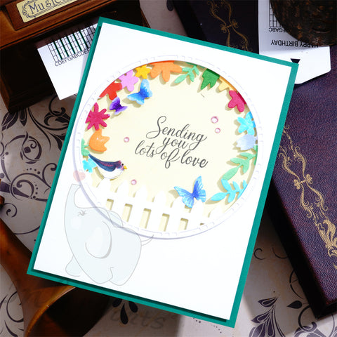 Inlovearts Fence Round Frame Cutting Dies