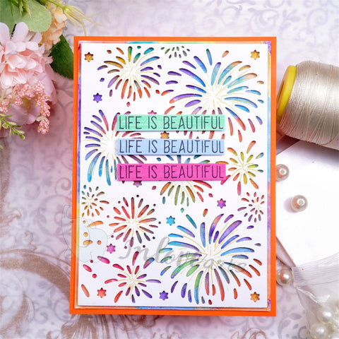 Inlovearts Firework Background Board Cutting Dies