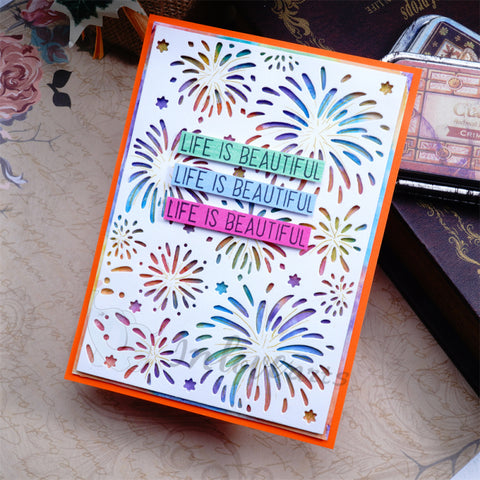 Inlovearts Firework Background Board Cutting Dies