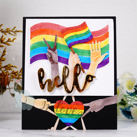 Inlovearts Flag and Hands Cutting Dies