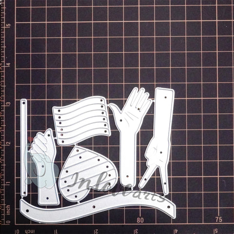 Inlovearts Flag and Hands Cutting Dies