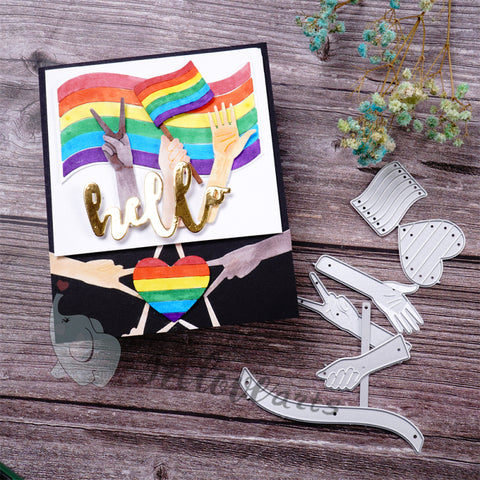 Inlovearts Flag and Hands Cutting Dies