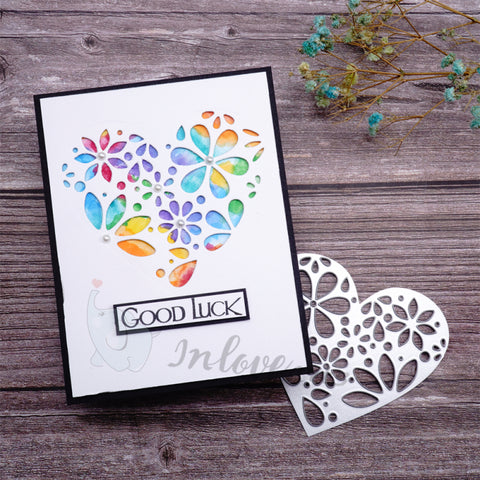 Inlovearts Floral Pattern Heart Cutting Dies