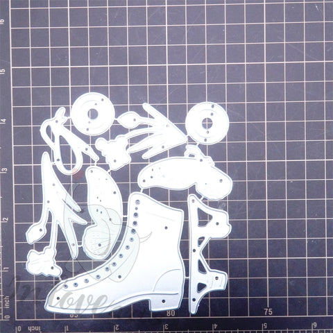 Inlovearts Floral Skate Shoes Cutting Dies