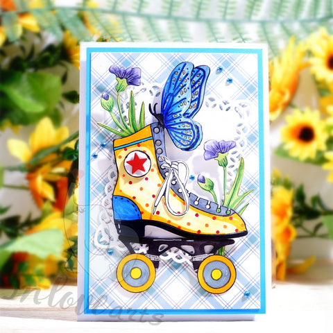 Inlovearts Floral Skate Shoes Cutting Dies