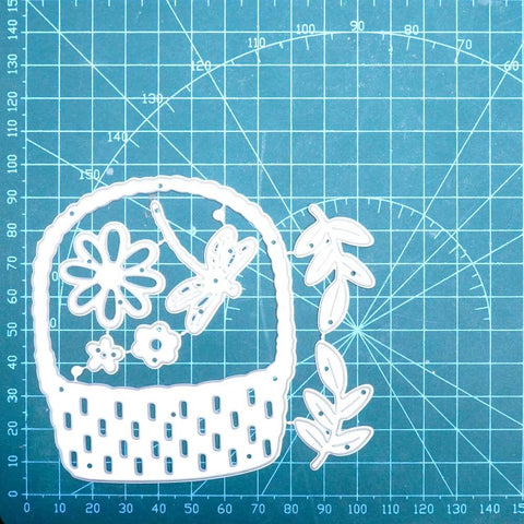 Inlovearts Spring Flower Basket Cutting Dies