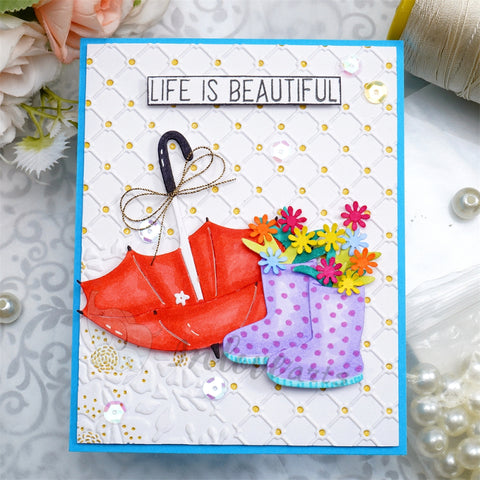 Inlovearts Flower Boots and Umbrella Cutting Dies