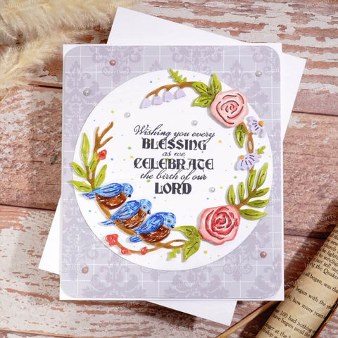 Inlovearts Flower Border and Birds Cutting Dies