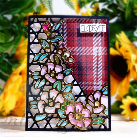 Inlovearts Flowers Corner Background Board Cutting Dies