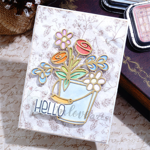 Inlovearts Flowers in Bucket Cutting Dies
