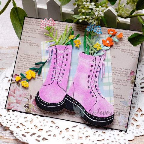 Inlovearts Flowers in the Boots Cutting Dies