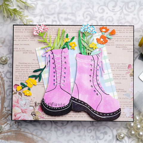 Inlovearts Flowers in the Boots Cutting Dies