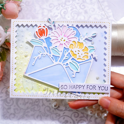 Inlovearts Flowers in the Envelope Cutting Dies