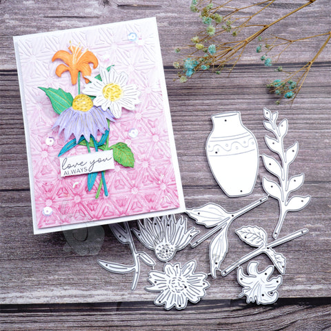 Inlovearts Flowers in the Vase Cutting Dies
