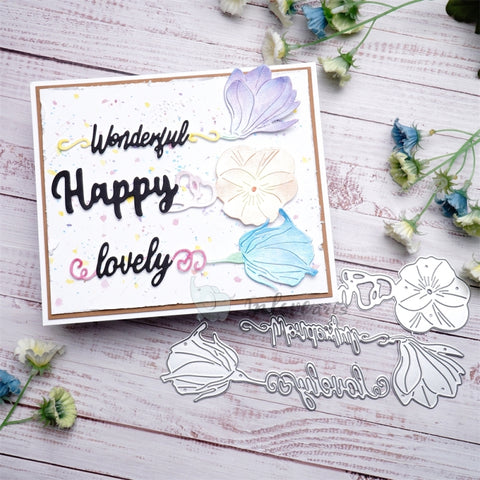 Inlovearts Flowers with Word Cutting Dies