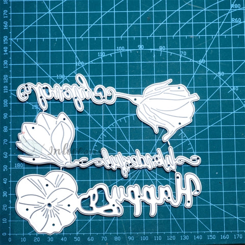 Inlovearts Flowers with Word Cutting Dies