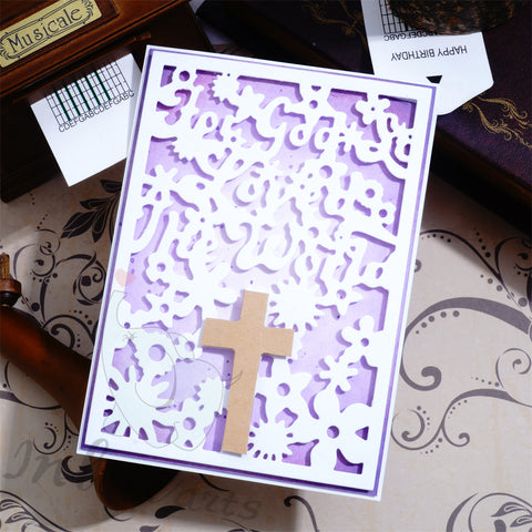 Inlovearts Flower with Cross Background Board Cutting Dies