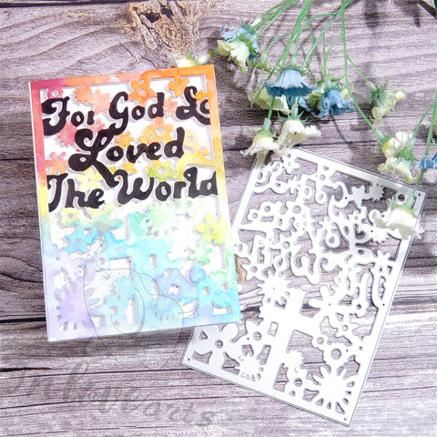 Inlovearts Flower with Cross Background Board Cutting Dies