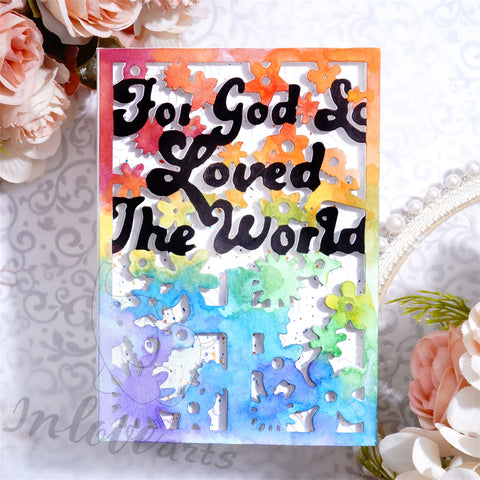 Inlovearts Flower with Cross Background Board Cutting Dies