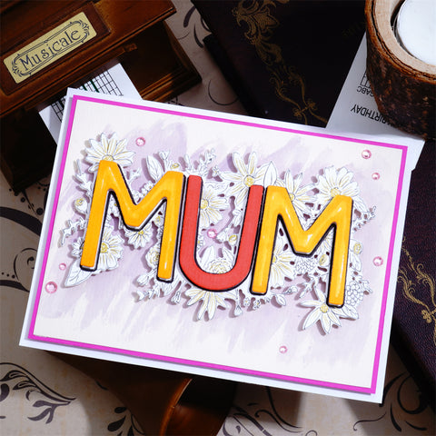 Inlovearts Flower with " MUM" Word Cutting Dies