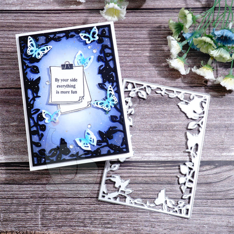 Inlovearts Flying Butterfly and Vines Frame Cutting Dies