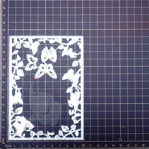 Inlovearts Flying Butterfly and Vines Frame Cutting Dies