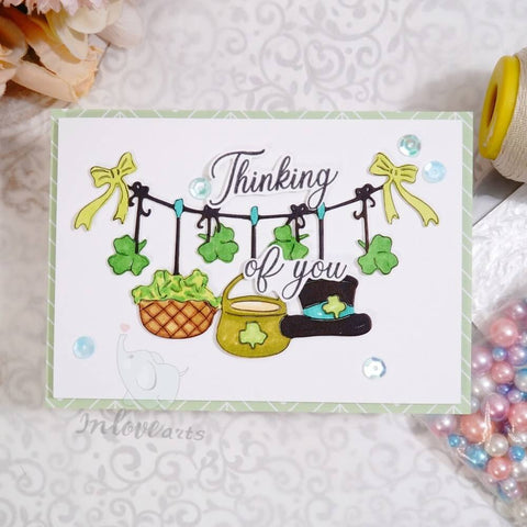 Inlovearts Four Leaf Clover Border Cutting Dies