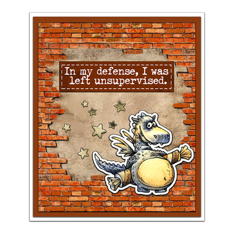 Inlovearts Funny Dinosaur Die with Stamps Set