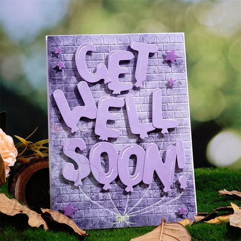 Inlovearts GET WELL SOON Balloon Word Cutting Dies