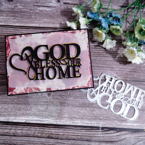 Inlovearts GOD BLESS OUR HOME Cutting Dies