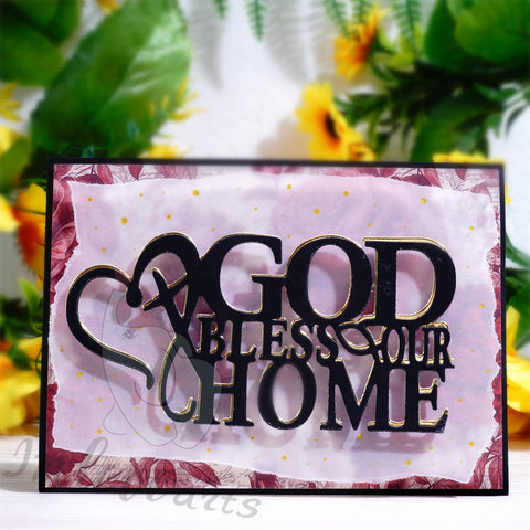 Inlovearts GOD BLESS OUR HOME Cutting Dies