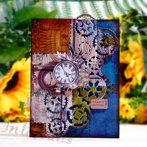 Inlovearts Gear Wave Border Cutting Dies