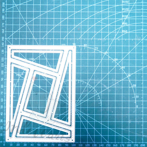Inlovearts Geometric Hollow Rectangular Background Board Cutting Dies