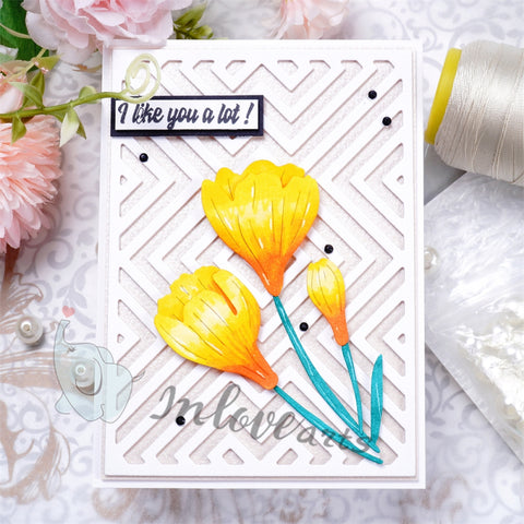 Inlovearts Geometric Pattern Background Board Cutting Dies