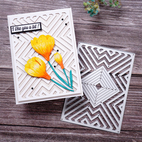 Inlovearts Geometric Pattern Background Board Cutting Dies