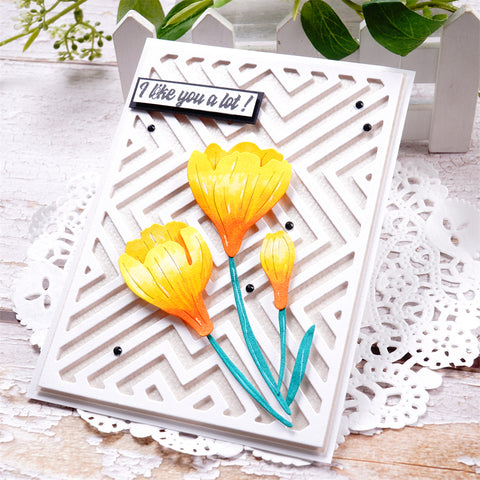 Inlovearts Geometric Pattern Background Board Cutting Dies