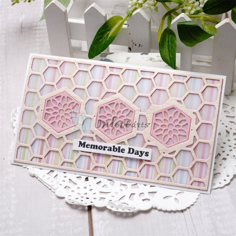 Inlovearts Geometric Pattern Rectangular Board Cutting Dies