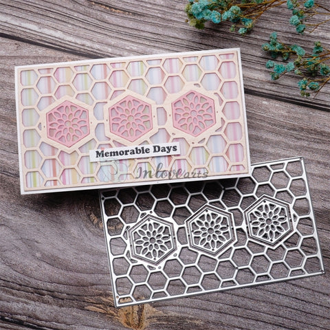 Inlovearts Geometric Pattern Rectangular Board Cutting Dies