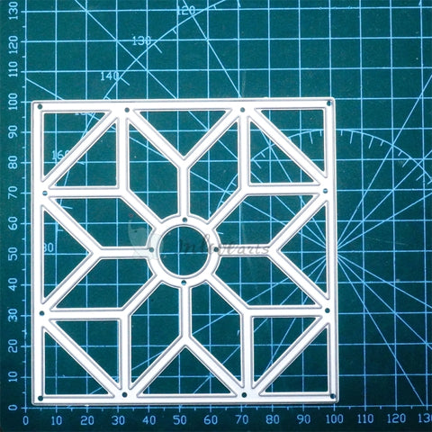 Inlovearts Geometric Pattern Square Background Board Cutting Dies