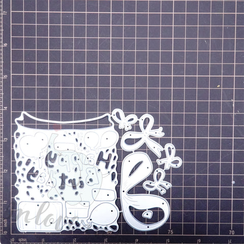 Inlovearts Gift Box with Word Cutting Dies