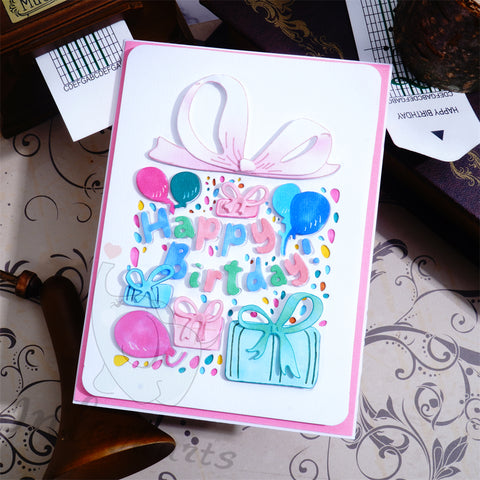 Inlovearts Gift Box with Word Cutting Dies
