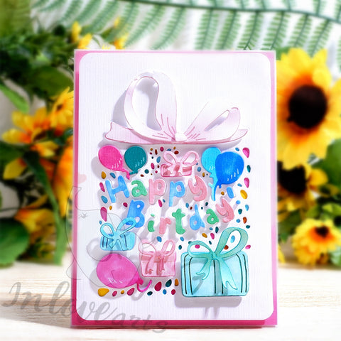 Inlovearts Gift Box with Word Cutting Dies