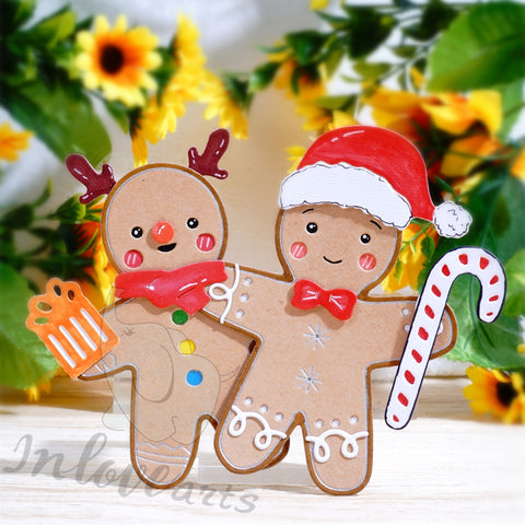 Inlovearts Gingerbread Man Couple Cutting Dies