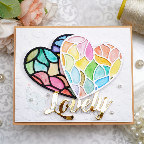 Inlovearts Glass Pattern Heart Cutting Dies